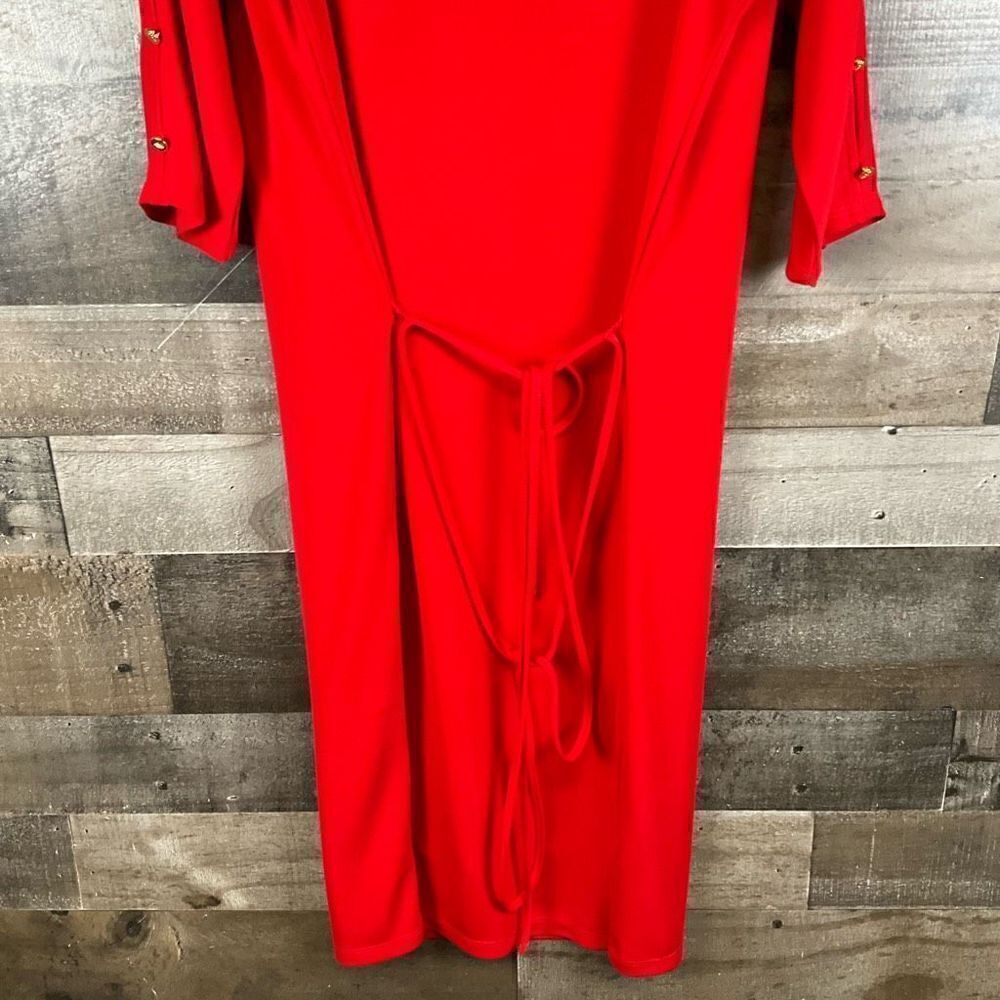 Lauren Ralph Lauren Women’s Size Medium Open Shoulder Dress Red Knee Length - Picture 2 of 7